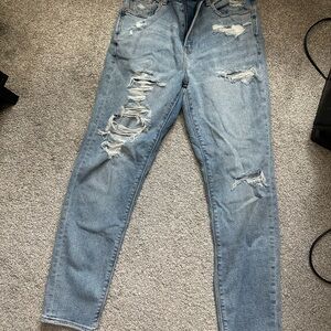 Distressed Light Blue Jeans